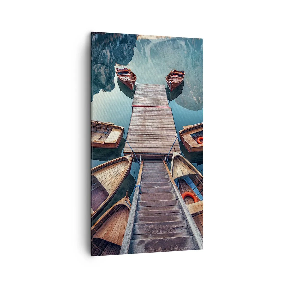 Bild auf Leinwand - Leinwandbild - Ich warte am Yachthafen - 45x80 cm