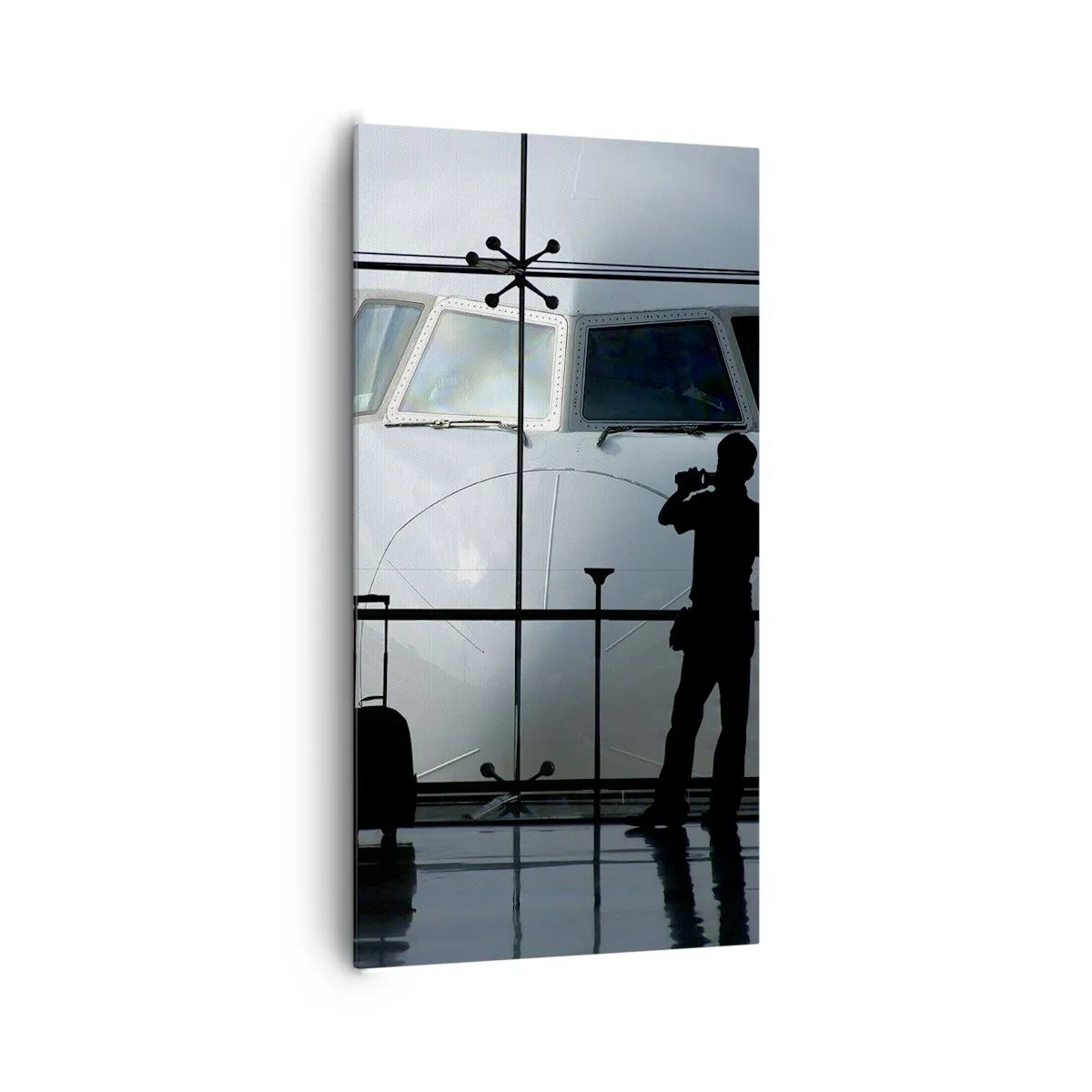 Bild auf Leinwand - Leinwandbild - Vis a vis am Flughafen - 65x120 cm
