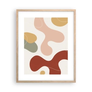 Poster in einem Rahmen aus heller Eiche - Kringel oder Schnörkel? - 40x50 cm