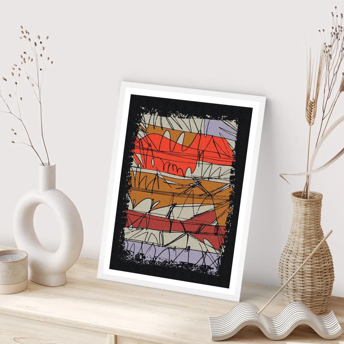 Poster in einem weißen Rahmen - Spontane Komposition - 70x100 cm