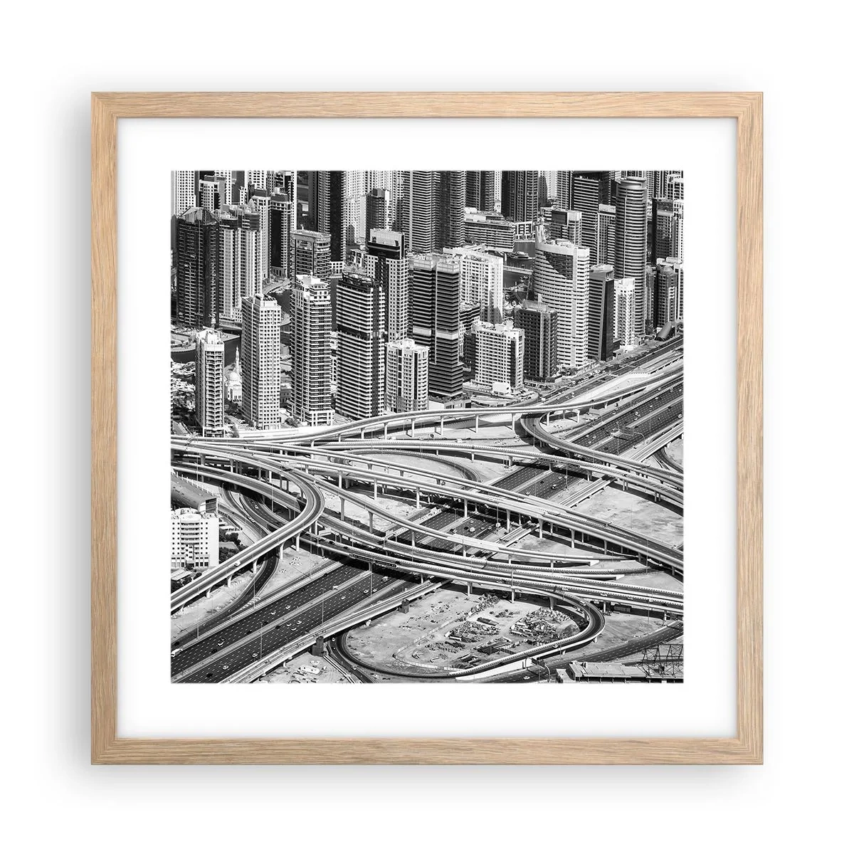 Poster in einem Rahmen aus heller Eiche - Dubai - die unmögliche Stadt - 40x40 cm