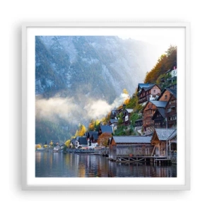 Poster in einem weißen Rahmen - Alpenatmosphäre - 60x60 cm