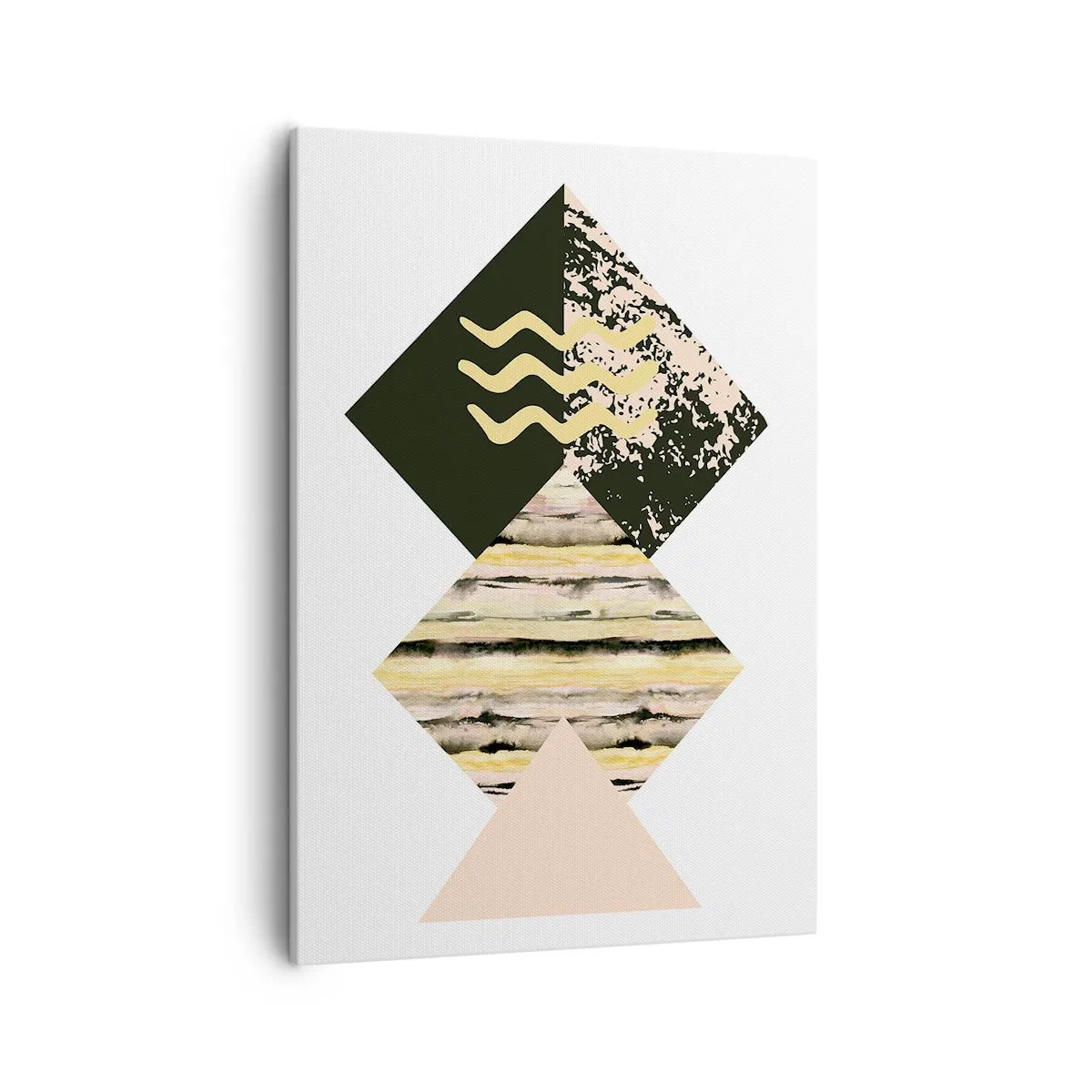 Bild auf Leinwand - Leinwandbild - Geometrische Formen mit abstrakten Mustern - 50x70cm - Es ist nicht so einfach - Moderne Wanddekoration für Wohnzimmer und Schlafzimmer ARTTOR