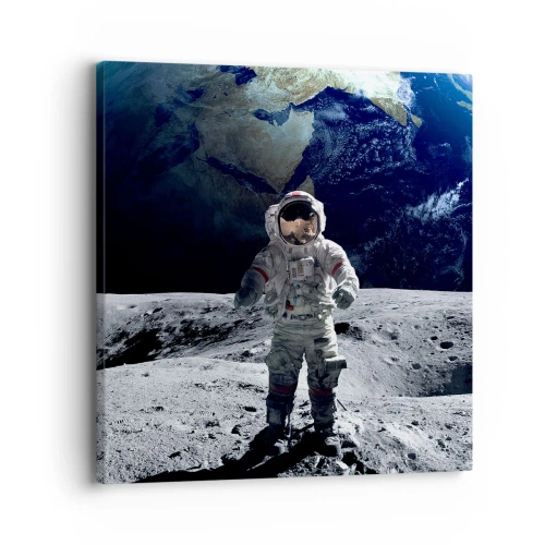 Bild auf Leinwand - Leinwandbild - Grüße vom Mond - 30x30 cm