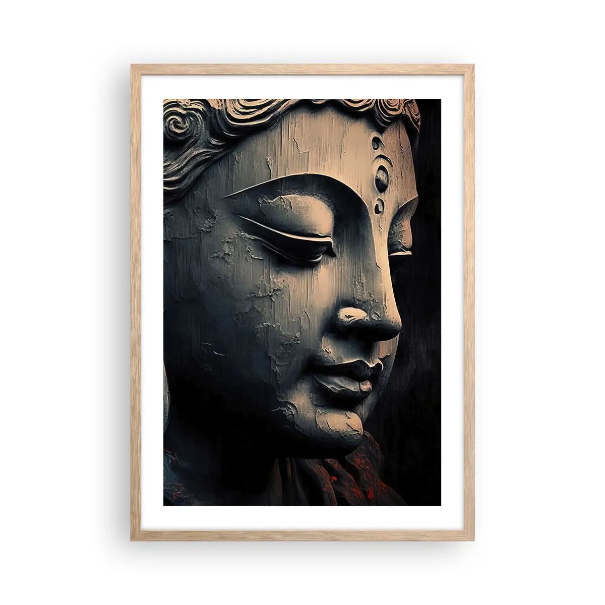 Poster in einem Rahmen aus heller Eiche - Im Einklang mit der Welt - 50x70 cm