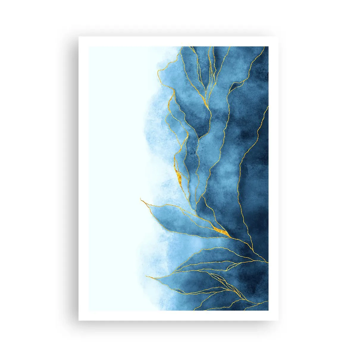 Poster - Blau im Gold - 70x100 cm