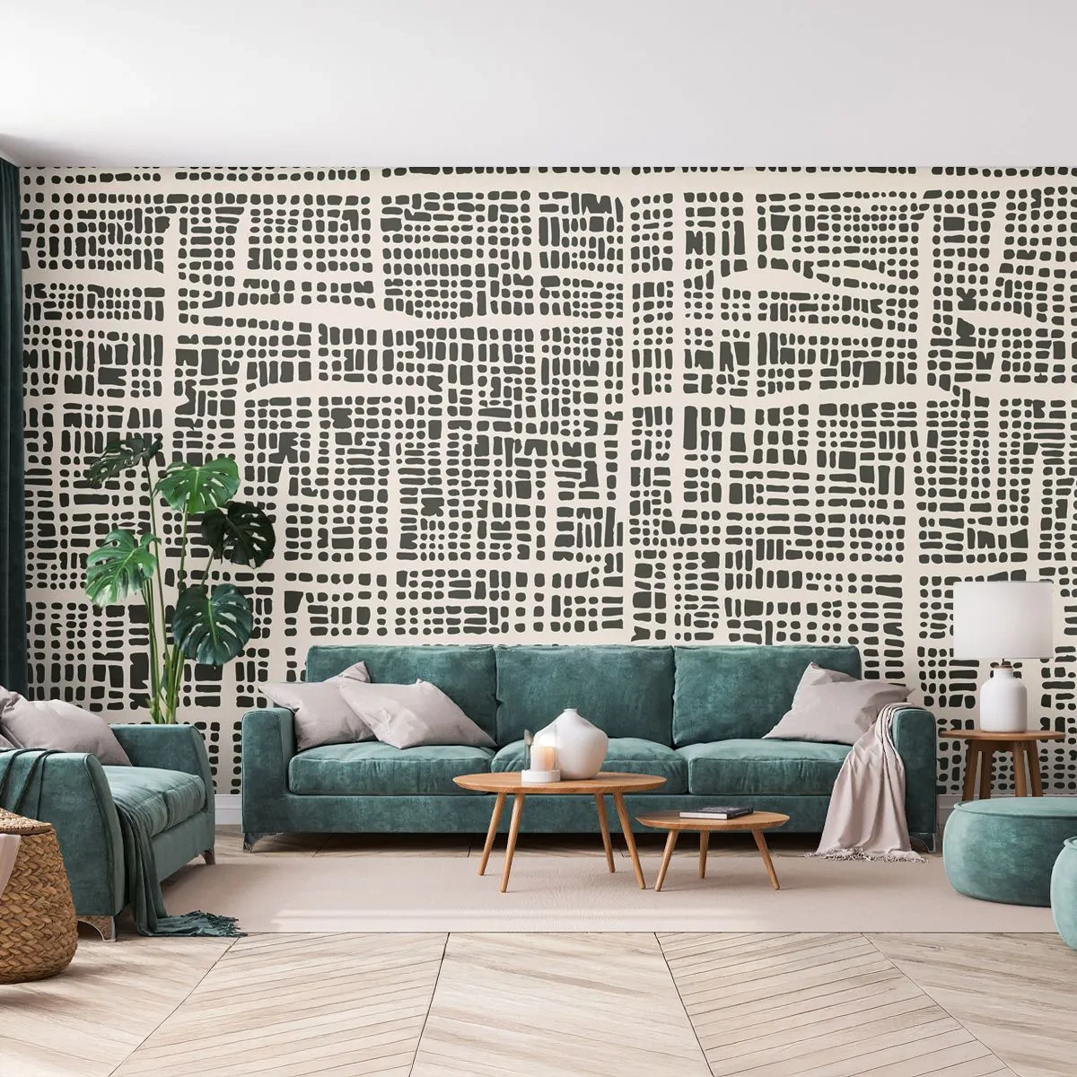 Fototapete Premium Sand - Gewebte Komposition - Abstraktion, Grafik, Stück - 350x256 cm