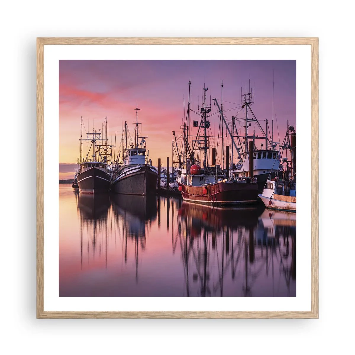 Poster in einem Rahmen aus heller Eiche - Vor dem nächsten Tag - 60x60 cm