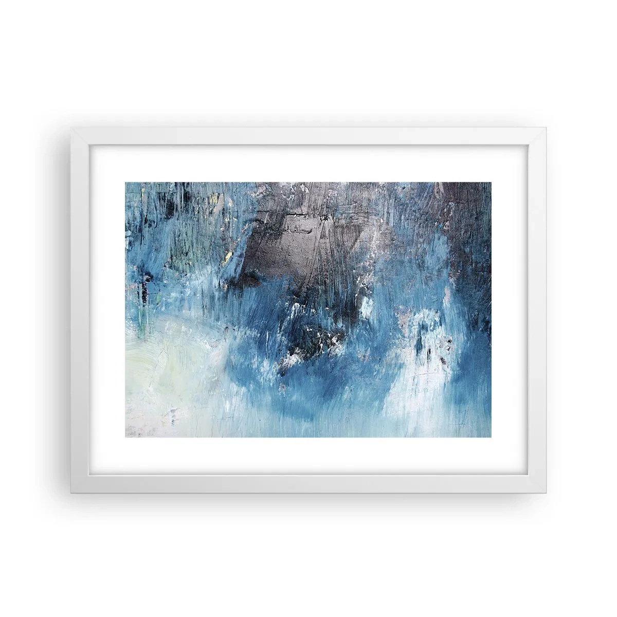 Poster in einem weißen Rahmen - Rhapsodie in Blau - 40x30 cm