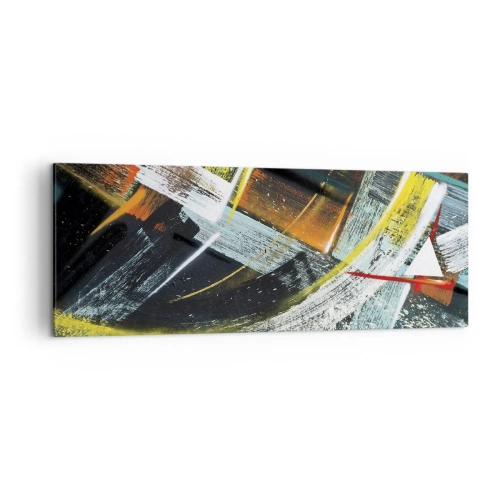 Bild auf Leinwand - Leinwandbild - Bunte abstrakte Pinselstriche - 140x50cm - Energie der Bewegung - Moderne Wanddekoration für Wohnzimmer und Schlafzimmer ARTTOR