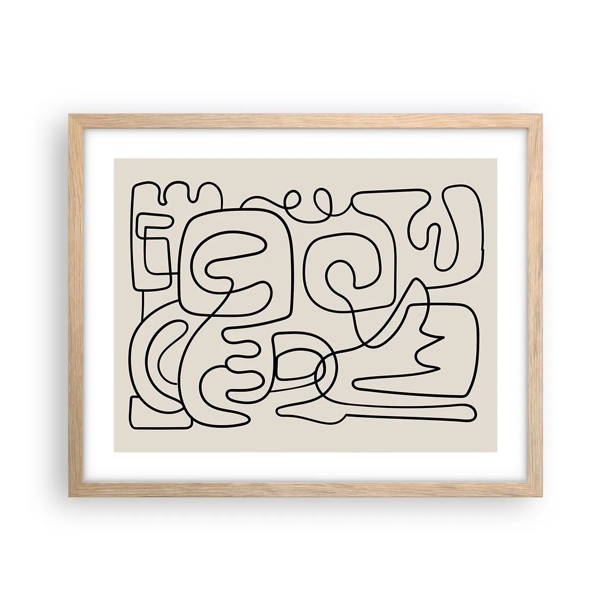 Poster in einem Rahmen aus heller Eiche - Folge der Spur - 50x40 cm
