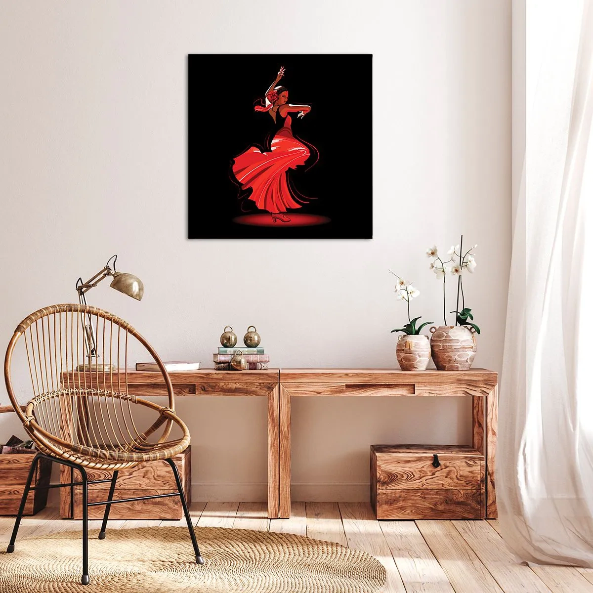 Bild auf Leinwand - Leinwandbild - Der feurige Geist des Flamenco - 60x60 cm