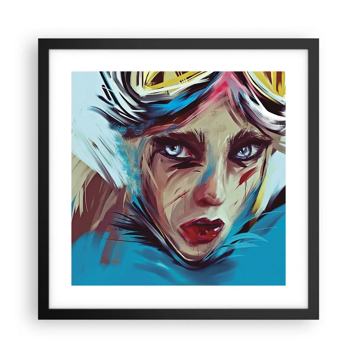 Poster in einem schwarzem Rahmen - Strassenkämpferin - 40x40 cm