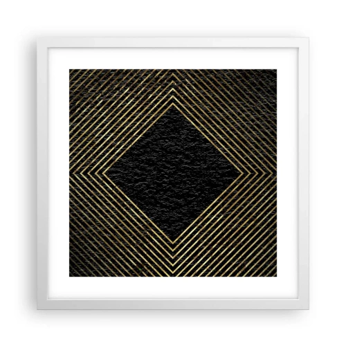 Poster in einem weißen Rahmen - Geometrie im glamourösen Stil - 40x40 cm