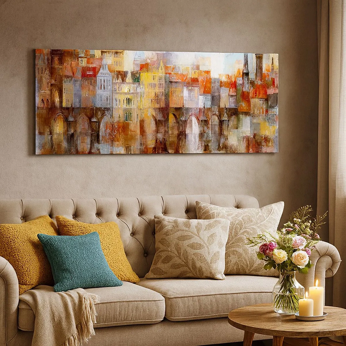 Bild auf Leinwand - Leinwandbild - Schön ist es auch unter der Brücke - 100x40 cm