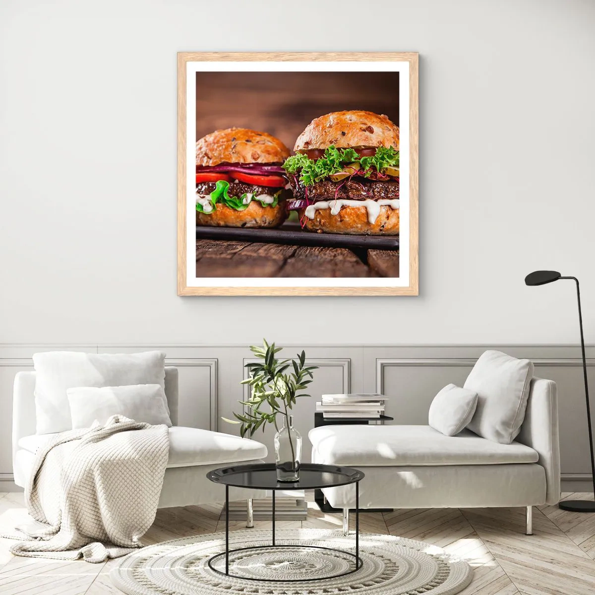 Poster in einem Rahmen aus heller Eiche - Amerikanischer Traum - 50x50 cm