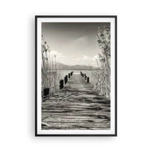 Poster in einem schwarzem Rahmen - In der Stille des Grases - 61x91 cm