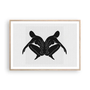 Poster in einem Rahmen aus heller Eiche - Gemeinsame Seele - 100x70 cm