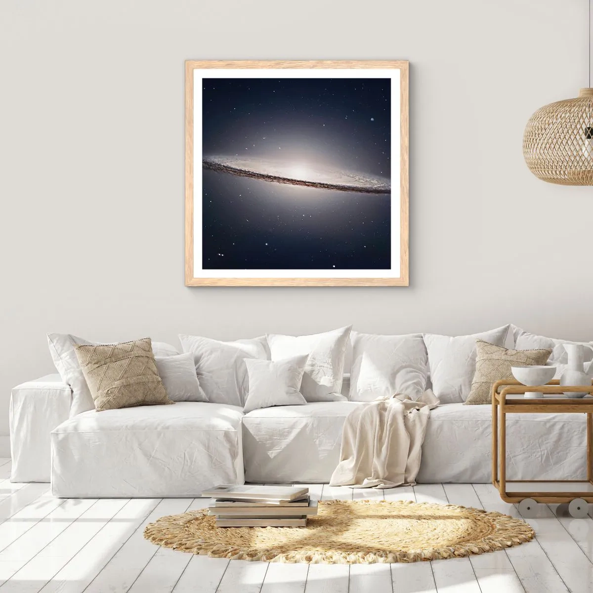 Poster in einem Rahmen aus heller Eiche - Vor langer Zeit in einer weit entfernten Galaxie ... - 60x60 cm
