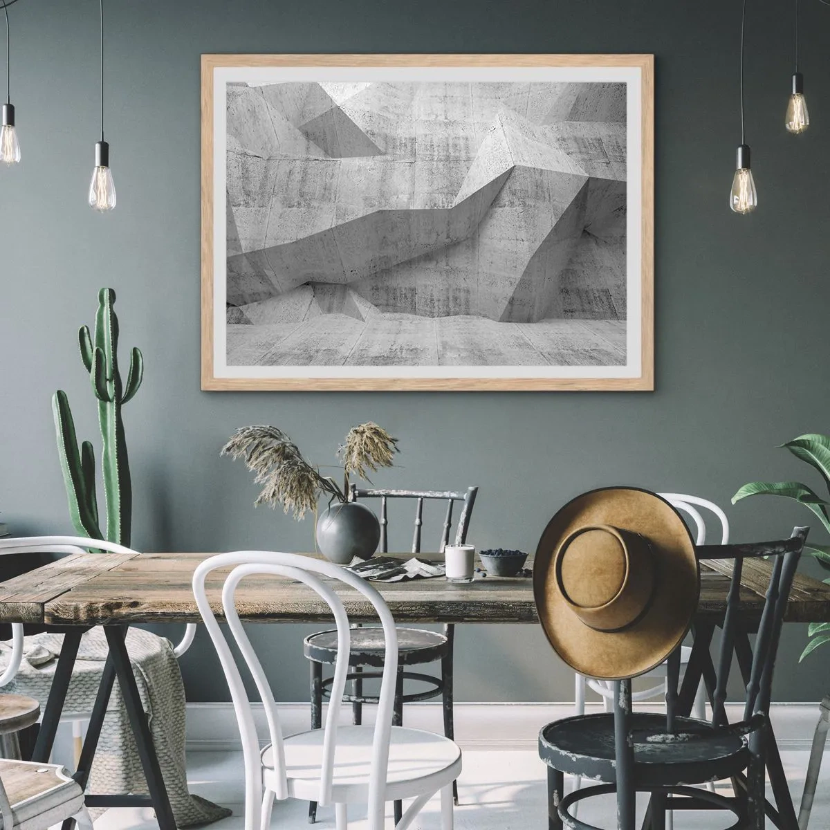 Poster in einem Rahmen aus heller Eiche - Eine echte Herausforderung - 100x70 cm