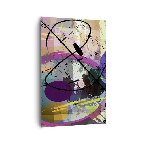 Bild auf Leinwand - Leinwandbild - Ein farbenfrohes abstraktes Muster mit dynamischen Linien und Formen. - 80x120cm - Du kannst geradeaus oder umhergehen - Moderne Wanddekoration für Wohnzimmer und Schlafzimmer ARTTOR