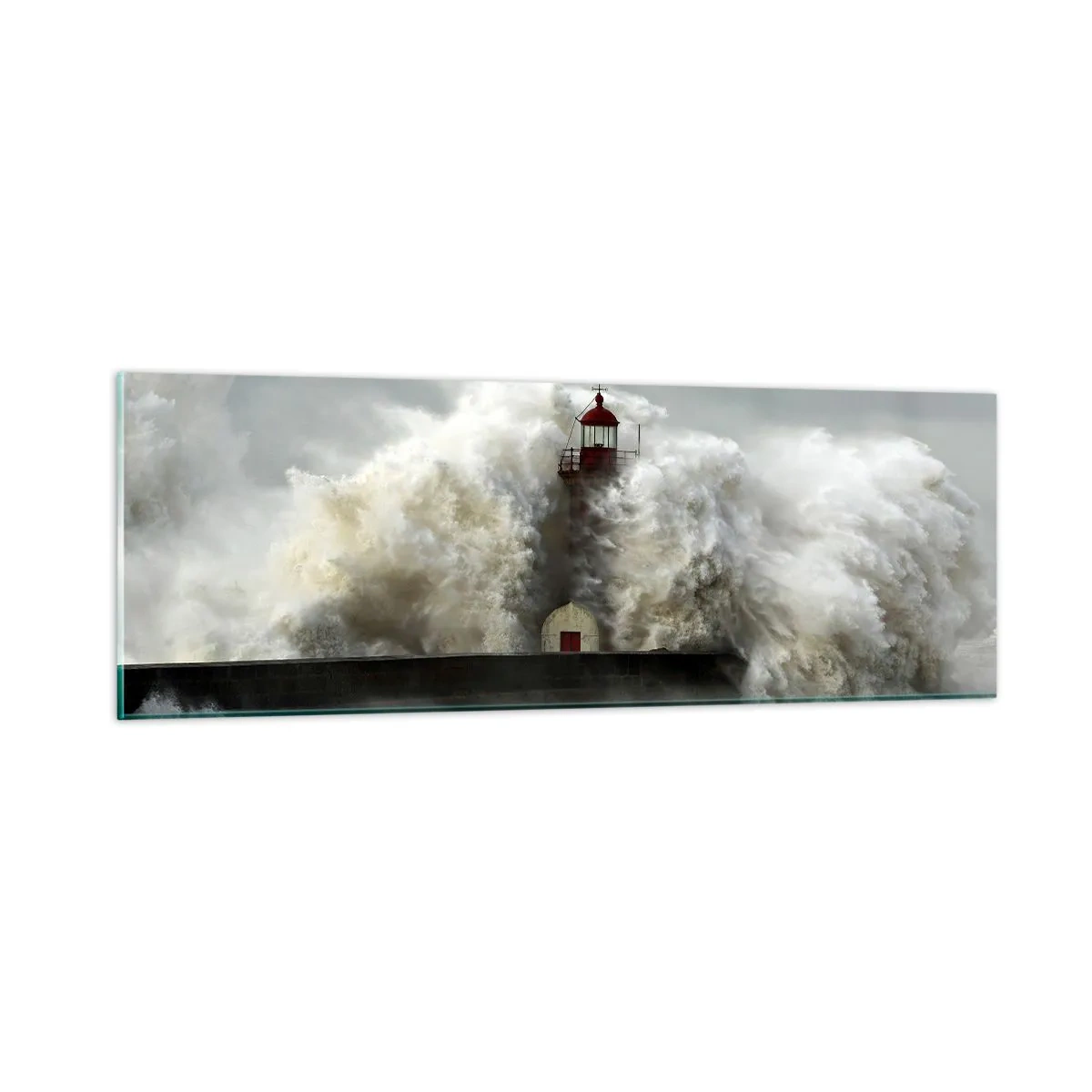 Glasbild - Bild auf glas - Die Wut des Ozeans - 90x30 cm