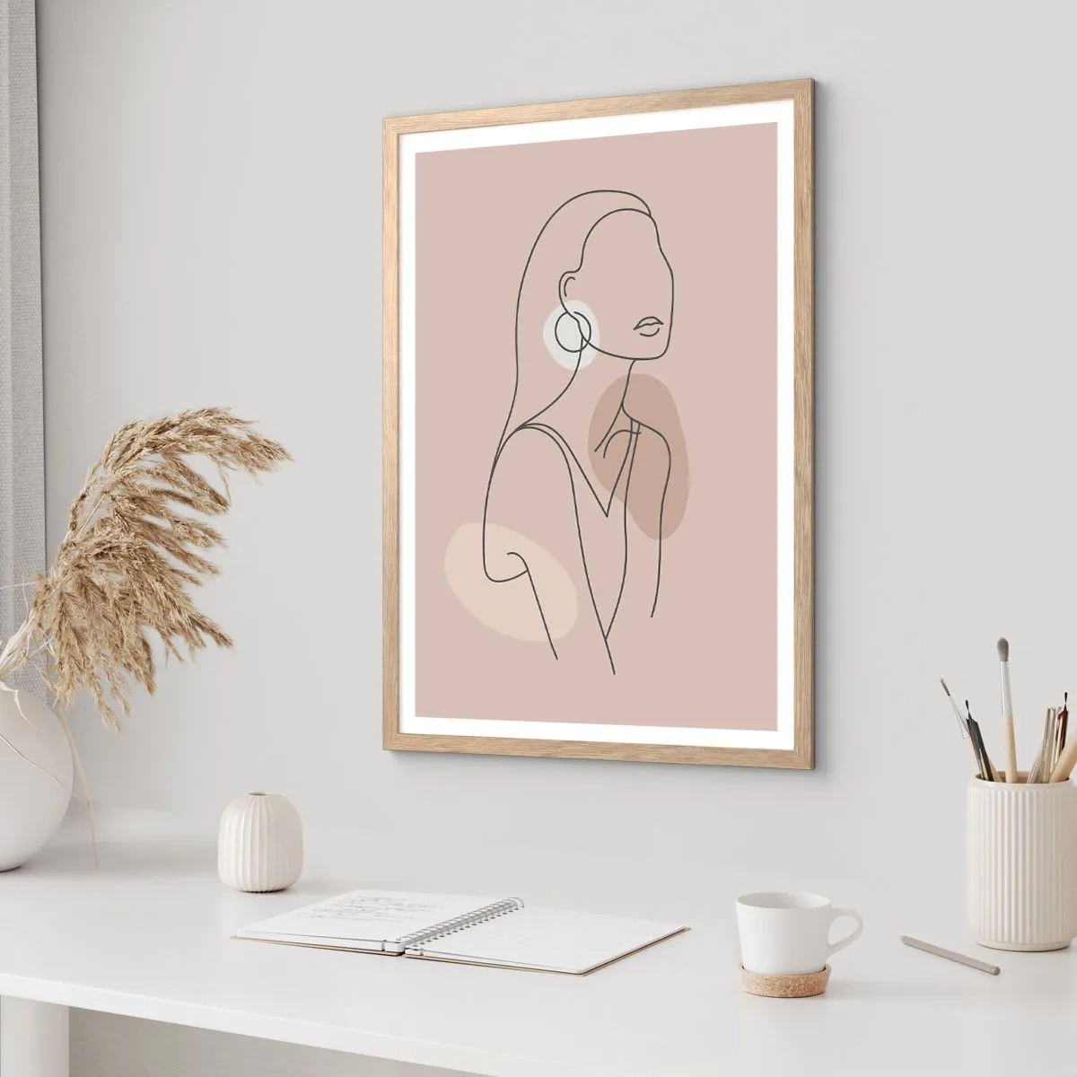 Poster in einem Rahmen aus heller Eiche - Mädchenhafte Ikone - 40x50 cm