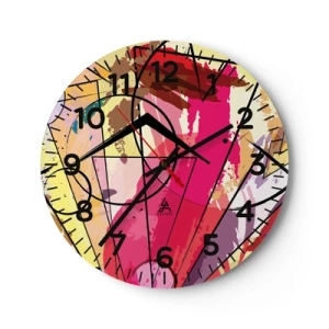 Wanduhr - Glasuhr - Explosion - 30x30 cm