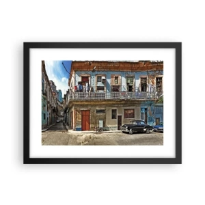 Poster in einem schwarzem Rahmen - Havanna-Stimmung - 40x30 cm