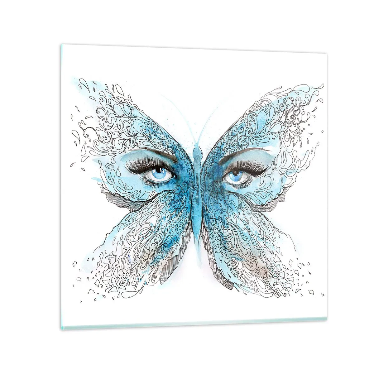 Glasbild - Bild auf glas - Eros Blaumeise - 30x30 cm
