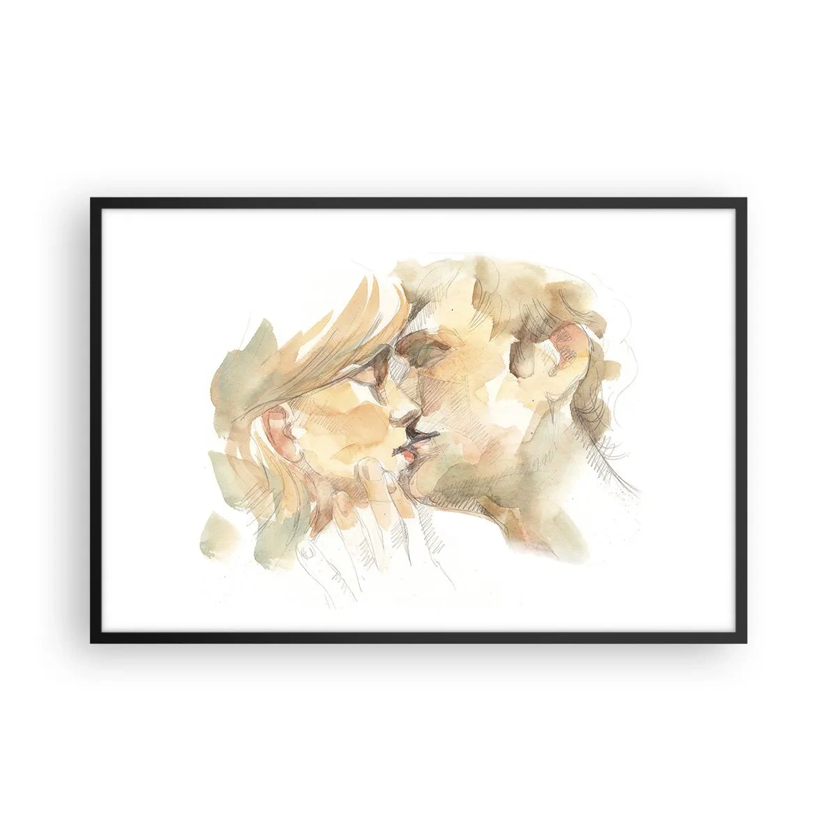 Poster in einem schwarzem Rahmen - Hälfte gefunden? - 91x61 cm