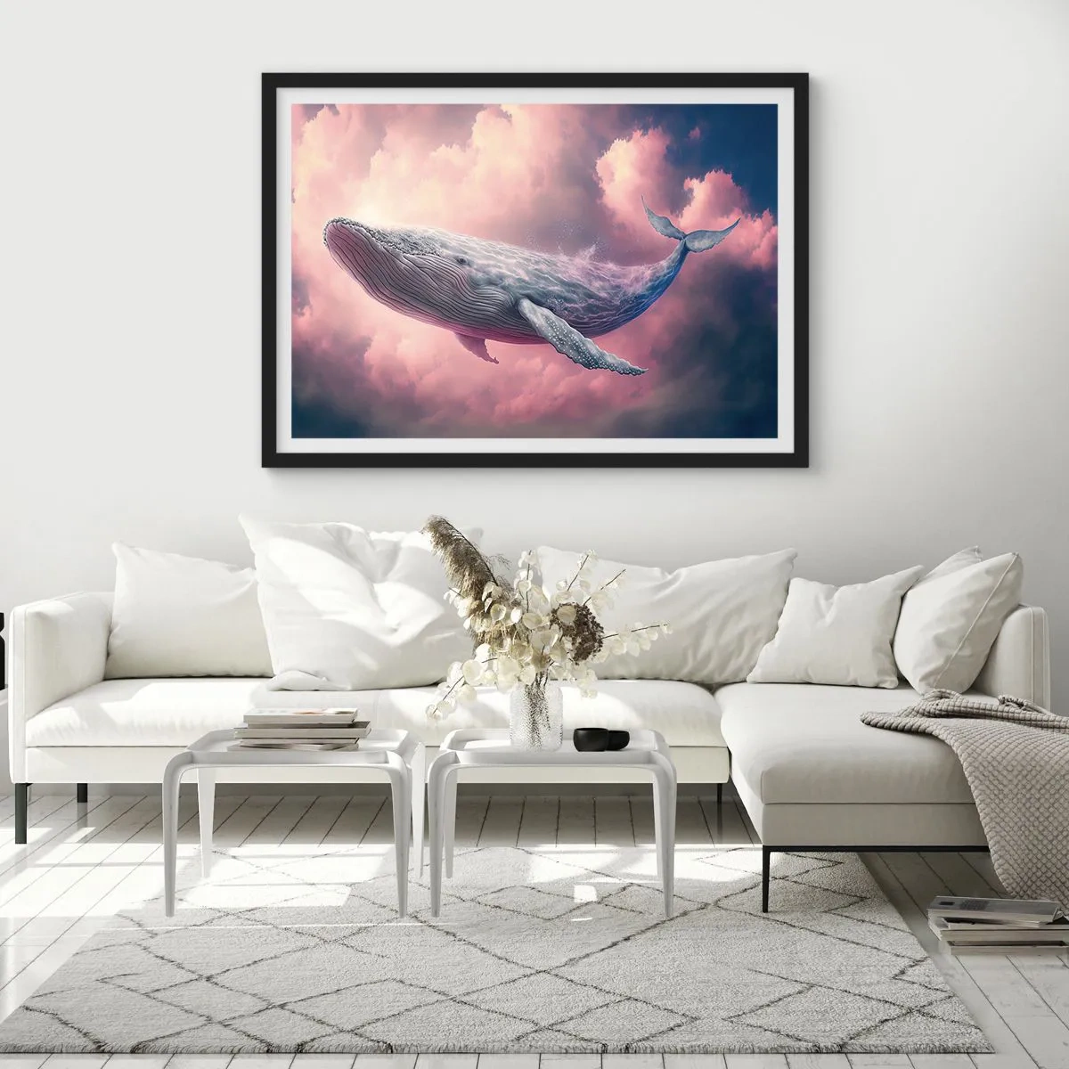 Poster in einem schwarzem Rahmen - Reibe deine Augen - 91x61 cm