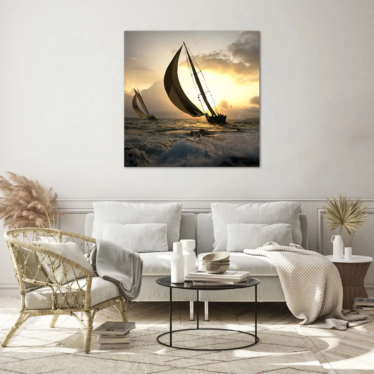 Glasbild - Bild auf glas - Mit dem Wind und gegen den Wind - 70x70 cm