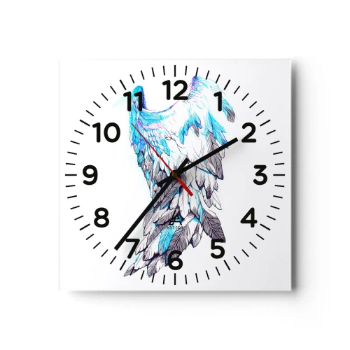 Wanduhr - Glasuhr - Ich brauche Flügel - 30x30 cm