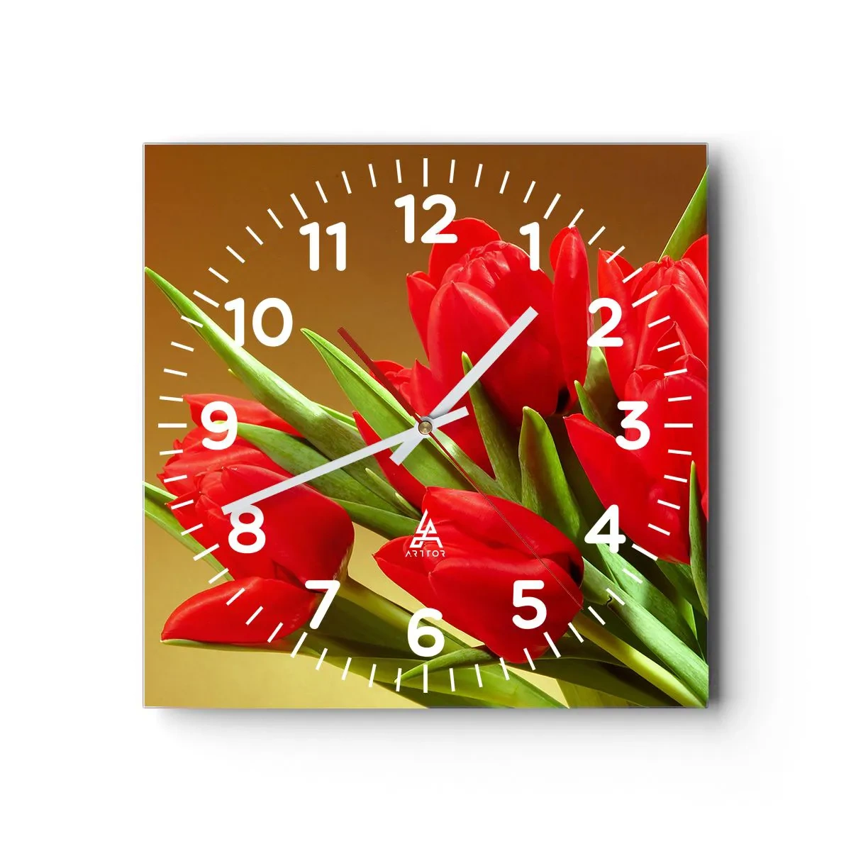 Wanduhr - Glasuhr - Ein Haufen Frühlingsfreude - 40x40 cm