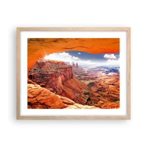 Poster in einem Rahmen aus heller Eiche - Von der Natur selbst geschnitzt - 50x40 cm