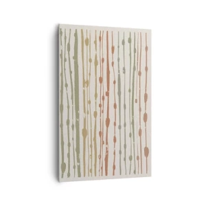 Bild auf Leinwand - Leinwandbild - Ein Linienmuster in warmen Farbtönen auf hellem Hintergrund - 80x120cm - Musikalische Notation von Farben - Moderne Wanddekoration für Wohnzimmer und Schlafzimmer ARTTOR