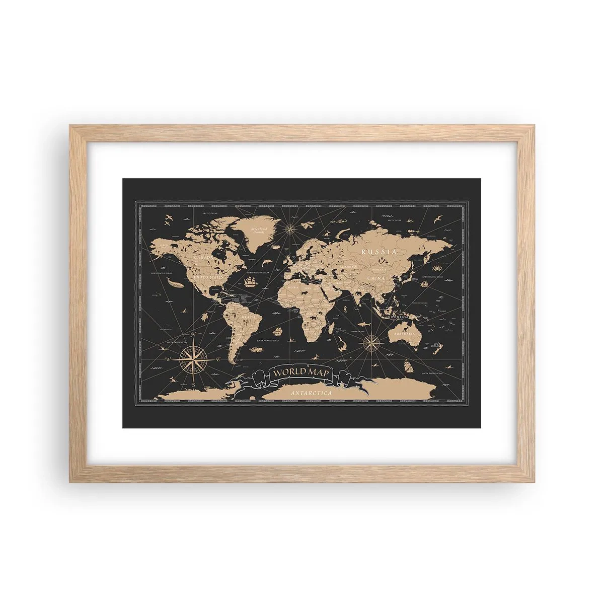 Poster in einem Rahmen aus heller Eiche - Die Grenzen meiner Welt - 40x30 cm