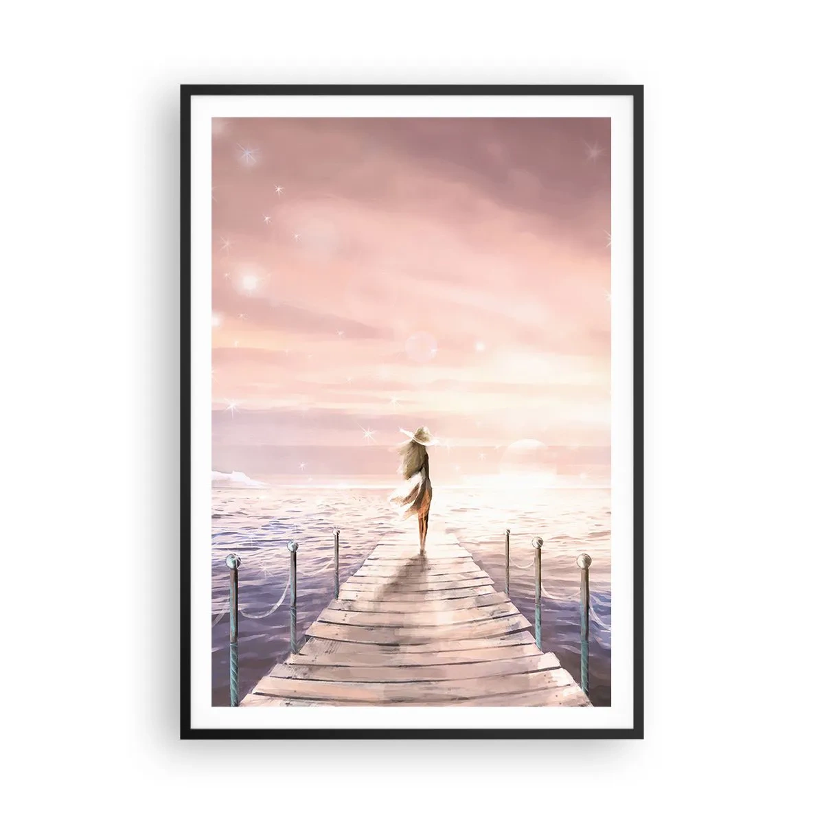 Poster in einem schwarzem Rahmen - Im Licht eines Traums - 70x100 cm