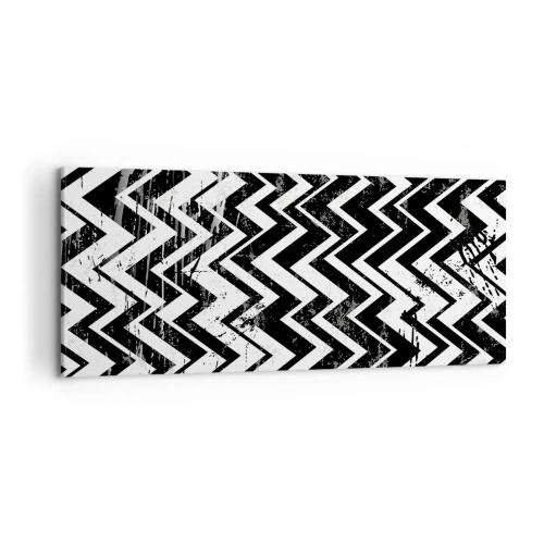 Bild auf Leinwand - Leinwandbild - Zick-weiß, Zack-schwarz - 100x40 cm
