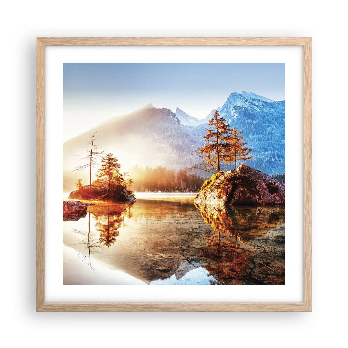 Poster in einem Rahmen aus heller Eiche - Natur in neuem Licht - 50x50 cm