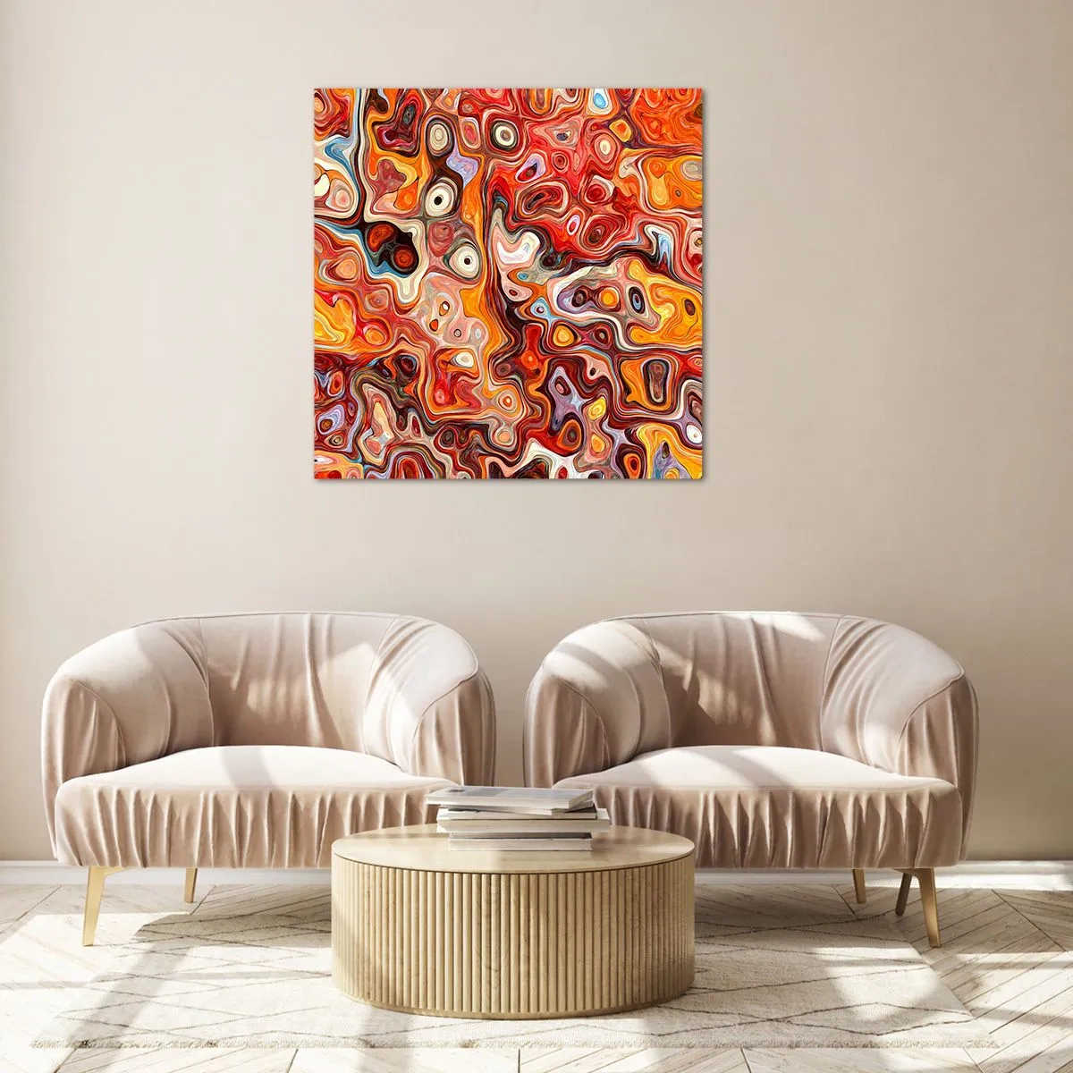 Glasbild - Bild auf glas - Wenn die Nüsse in Honig geschmolzen sind - 70x70 cm