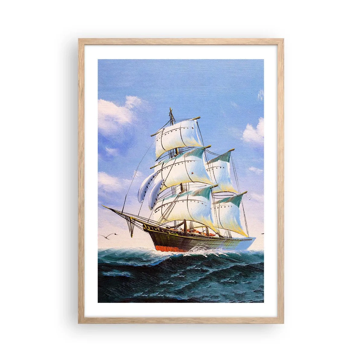 Poster in einem Rahmen aus heller Eiche - Mit Stolz mit dem Wind - 50x70 cm