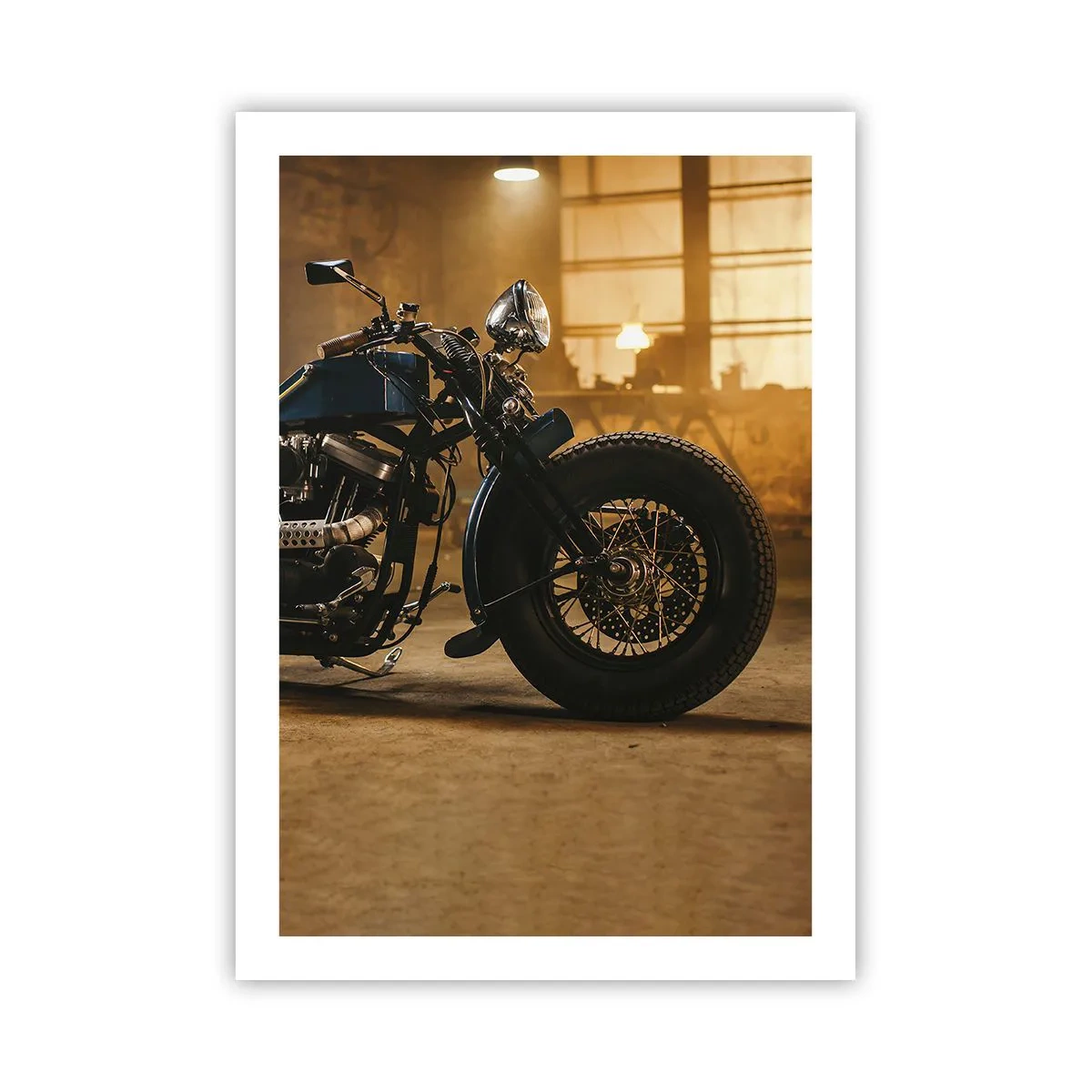 Poster - Motorrad in stylischer Werkstatt - 50x70cm - Ich kann alles - Moderne Wanddekoration für Wohnzimmer und Schlafzimmer ARTTOR