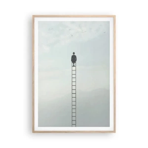 Poster in einem Rahmen aus heller Eiche - Erhebe dich darüber! - 70x100 cm