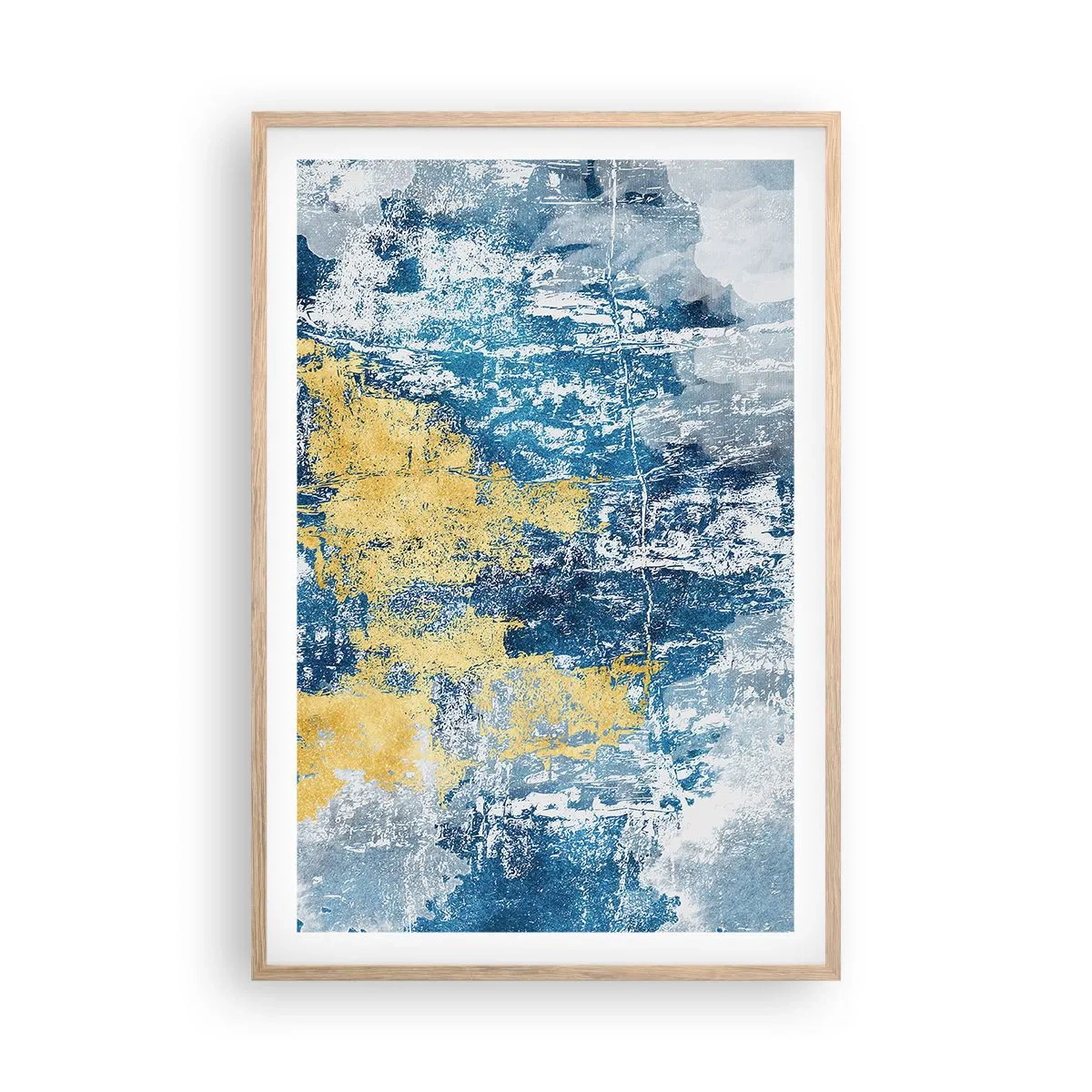 Poster in einem Rahmen aus heller Eiche - Abstraktion voller Wetter - 61x91 cm