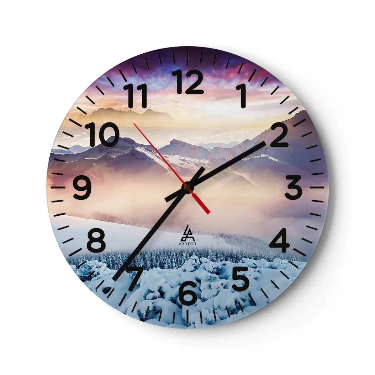 Wanduhr - Glasuhr - Die Kraft und Reinheit der Natur - 40x40 cm