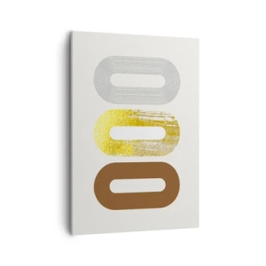 Bild auf Leinwand - Leinwandbild - Abstraktes Motiv aus drei geometrischen Formen - 50x70cm - Oooh! - Moderne Wanddekoration für Wohnzimmer und Schlafzimmer ARTTOR