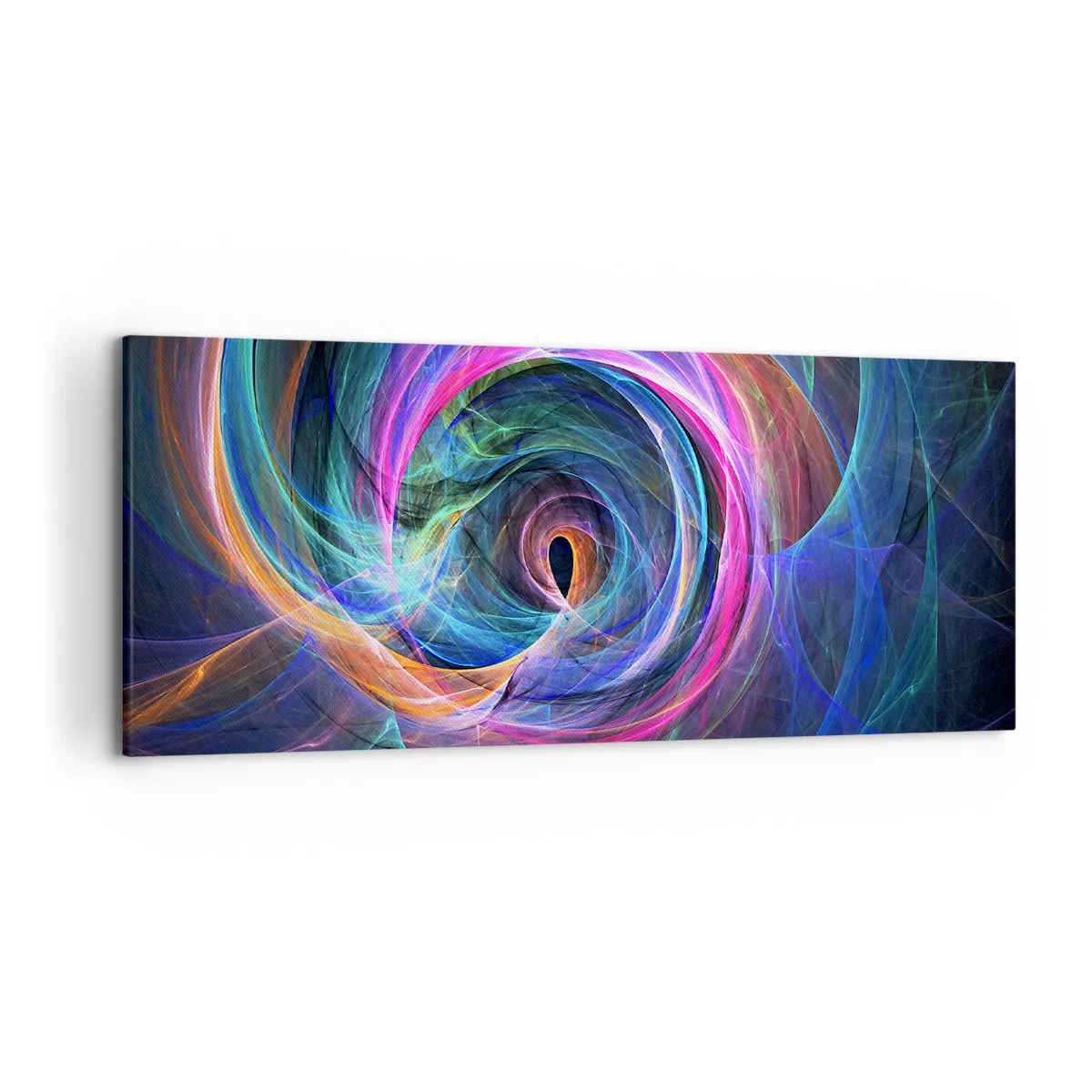 Bild auf Leinwand - Leinwandbild - Ein abstrakter Farbwirbel in Lila-, Rosa- und Blautönen. - 120x50cm - Wohin wirst du mich bringen? - Moderne Wanddekoration für Wohnzimmer und Schlafzimmer ARTTOR