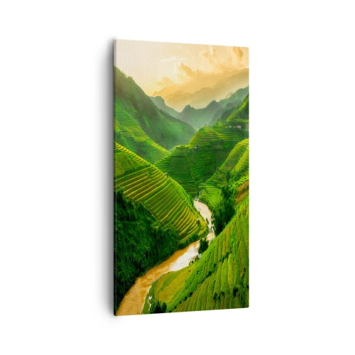 Bild auf Leinwand - Leinwandbild - Vietnamesisches Tal - 55x100 cm